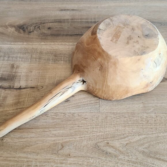 Hand carved wooden ladle. Natural wood. 15 1/4''long. Rustic decor. Farm house. - Picture 6 of 12